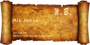 Mik Bella névjegykártya